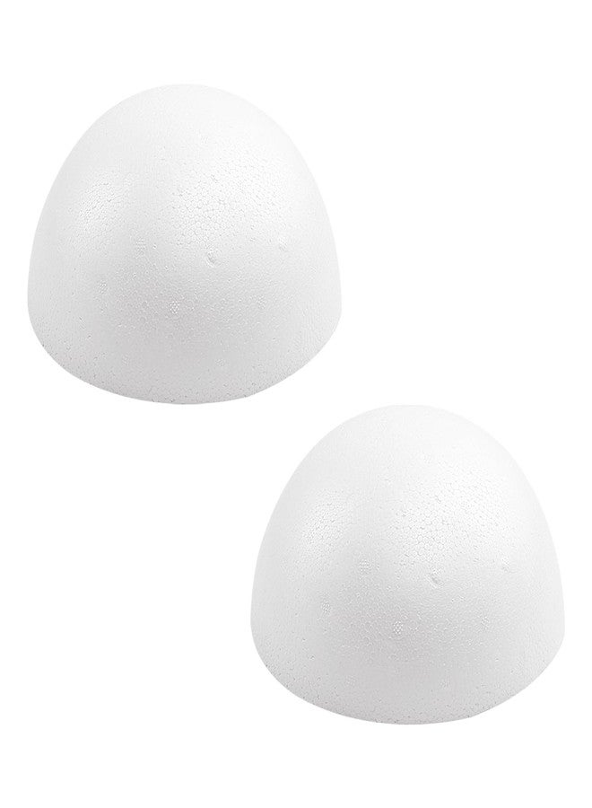 Crafjie 2PCS 8 Inchs White Foam Balls Half Round Polystyrene Half Foam Balls Craft Supplies Hemispherical Christmas Craft Ballfor DIY Home Craft Project and Art Decoration - Image 1